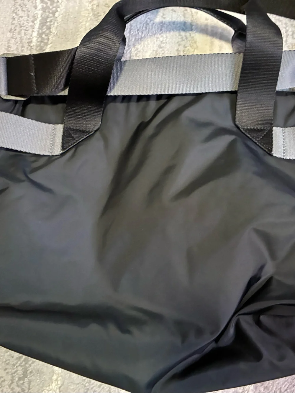 Adidas Originals Puffer Shopper Black Tote Bag. Minimalist. Clean Interior
